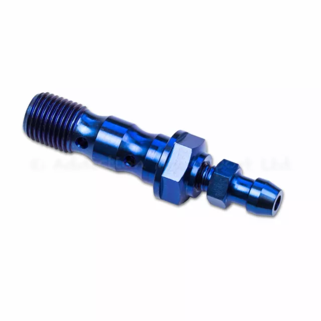 Double Blue Titanium Banjo Bolt M10 x 1.0 inc Bleed Nipple Screw for Calipers