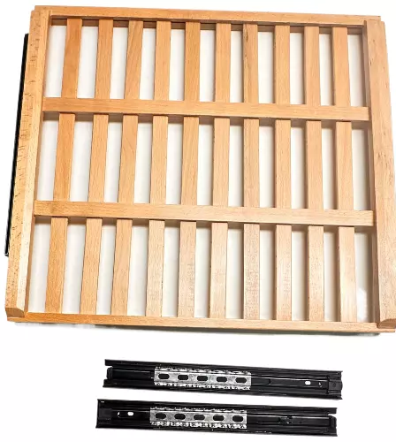 NFINITY Wine Enthusiast Rolling Wine Shelf Walnut Wood