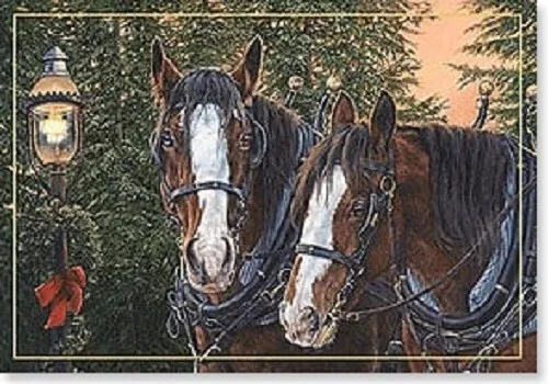Horses Christmas Cards Set, NEW