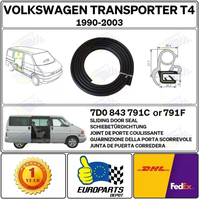 VW T4 Volkswagen Transporter 1990-2003 Joint de Porte Coulissante 7D0843791C