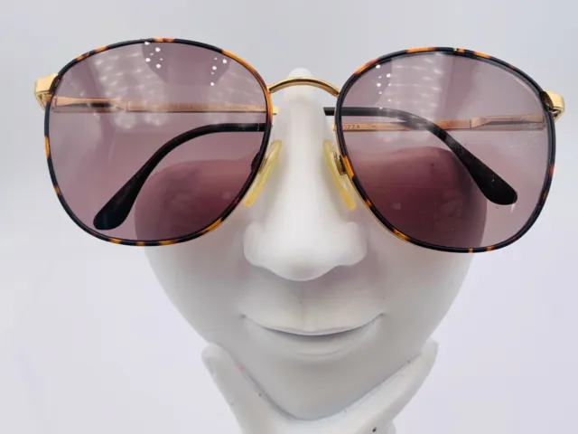 Vintage Fratelli Lozza Endeavor Brown Gold Metal Oval Sunglasses FRAMES ONLY