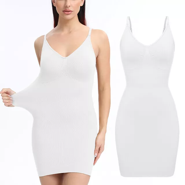 Ladies Tummy Control Seamless Full Body Shaper Under Dress Slips Slim Shapewear