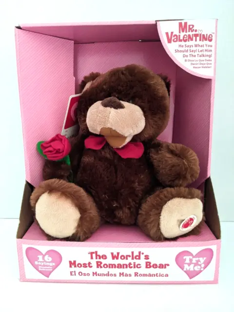 Mr Valentine - The World's Most Romantic Bear - 16 Sayings - New in box.     96