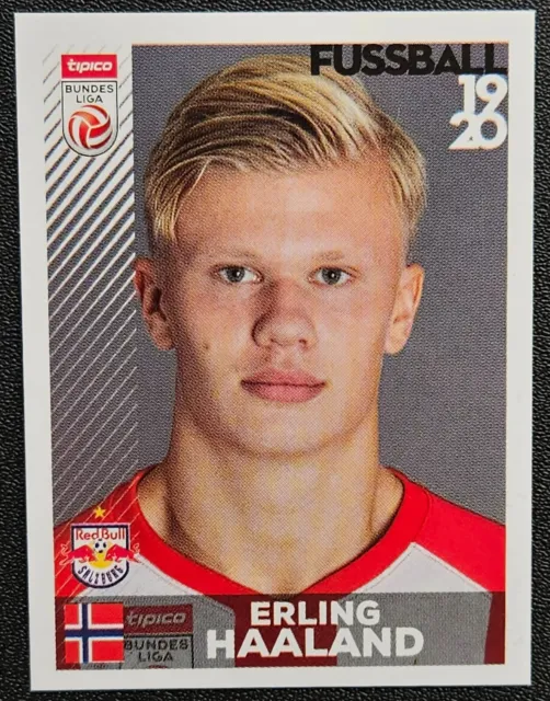 2019/20 Erling Haaland #32 Panini Fussball Rookie Sticker RC Salzburg 1st Print