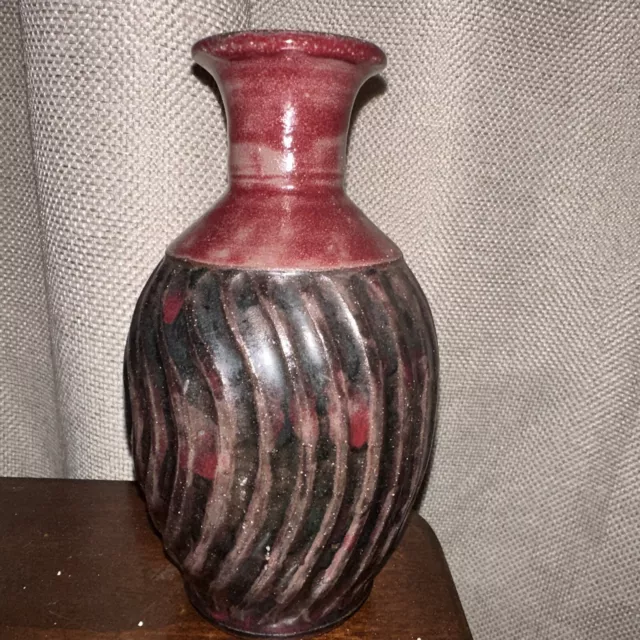 OOAK Pottery Vase - Ben Gufford Ceramics - North Carolina Pottery Brown Swirls 2