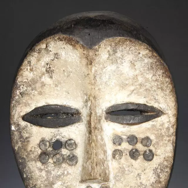 African Hand-Held Family Mask Lega Carved Painted Wood Drc C. Africa 20Th C. 7