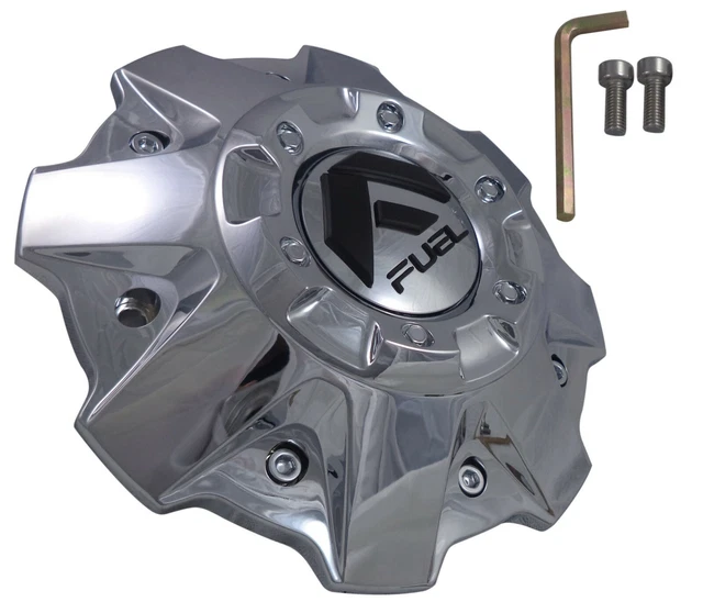 FUEL WHEELS CHROME Wheel Center Cap Caps 100179 (1 CAP) NEW + BOLTS