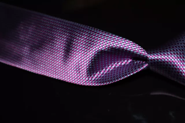 NWOT Morigi Milano Italy Thick Heavy Woven Silk Purple Pink Blue Spot 7 Fold Tie