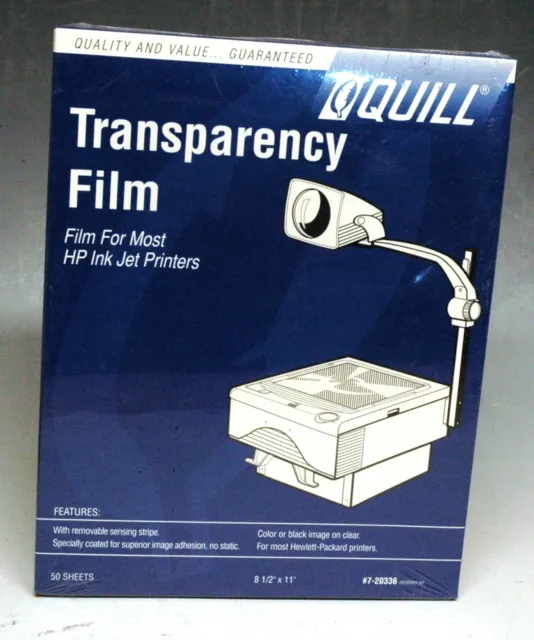 Transparency Film For Most HP Ink Jet Printers ~ 50 Sheet Package
