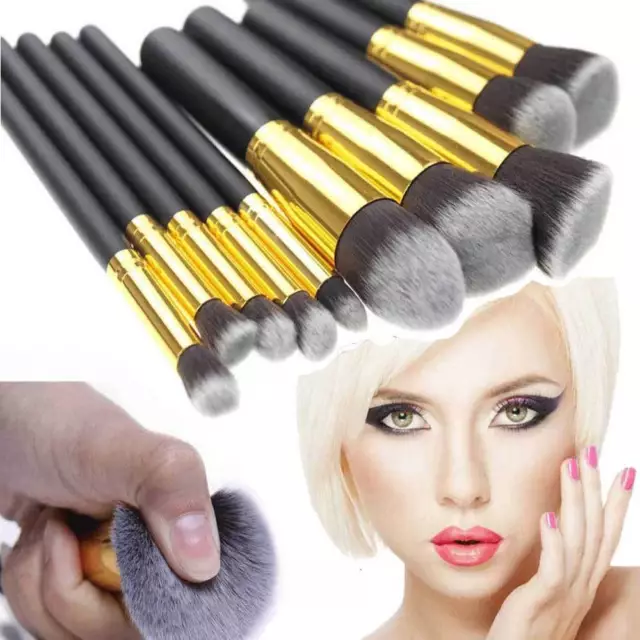 10pcs Makeup Brushes Cosmetic Eyebrow Blush Foundation Powder Kit Set PRO Beauty 3