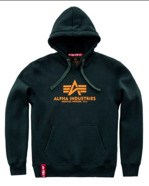 Alpha Industries Pullover con Cappuccio Uomo Base Felpa Verde 178312-353