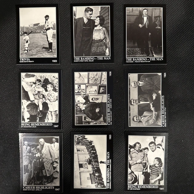 1992 Babe Ruth Collection Lot 9 Card Lot. New York Yankees HOF