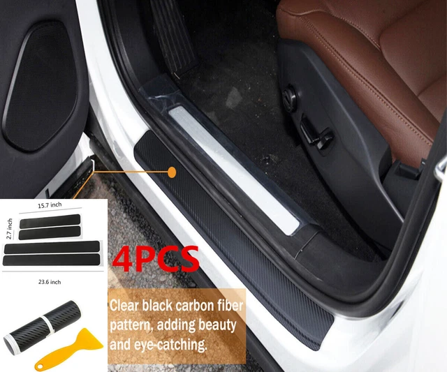 Car Door Protector Sill Scuff Cover Sticker Antiscratch Carbon Fiber Strip