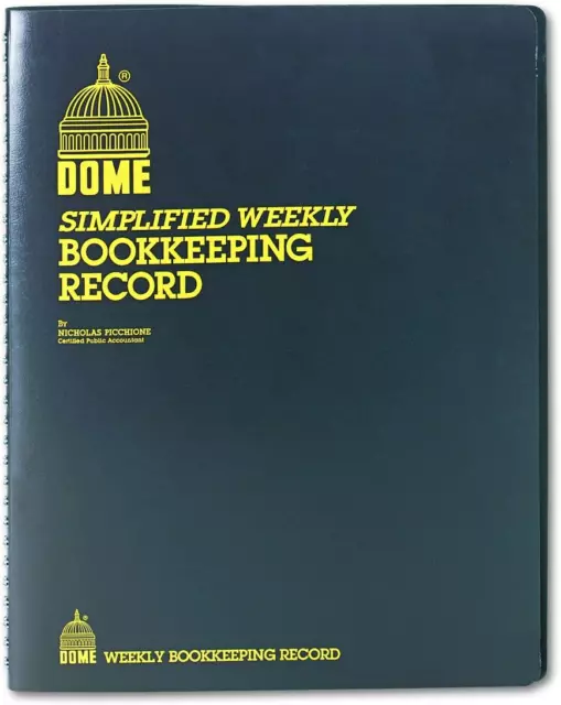 Dome DOM600 Bookkeeping Record Book, Weekly, 128 Pages, 9" x 11", Brown