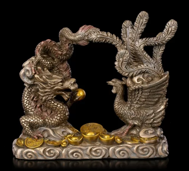 Feng Shui Figur - Drache mit Phönix - Glücksbringer Reichtum Harmonie Deko