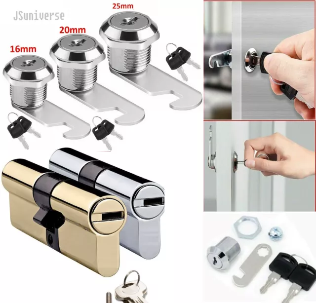 Cam Lock / Cylinder Euro Barrel Door Lock UPVC Anti Pick Anti Snap Extra Keys