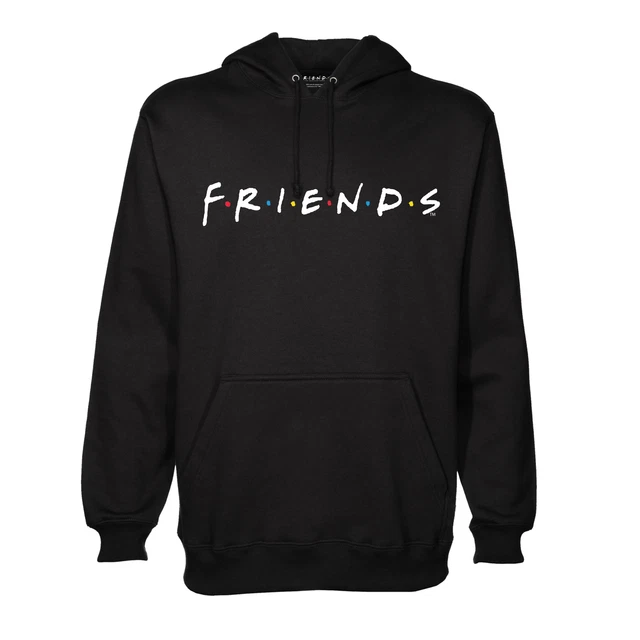 Felpa con Cappuccio Friends Nera con Logo Maglia Hoodie Ufficiale Adulto Unisex