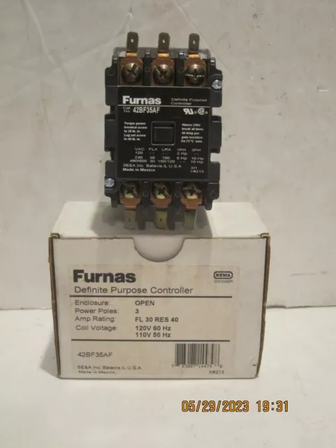 FURNAS SIEMENS Definite Purpose Contactor 42BF35AF 120Vac Coil, 3-pole NIB FSHIP