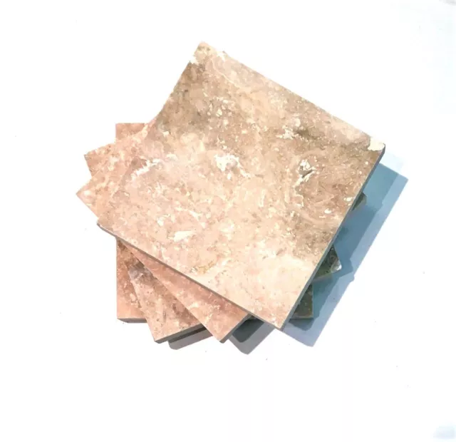 Walnut 4x4 Honed Filled Travertine Tile Backsplash Floor Wall (Sold per Piece)