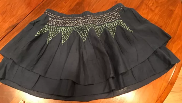 American Eagle Navy Boho Mini Skirt with Embroidery size S