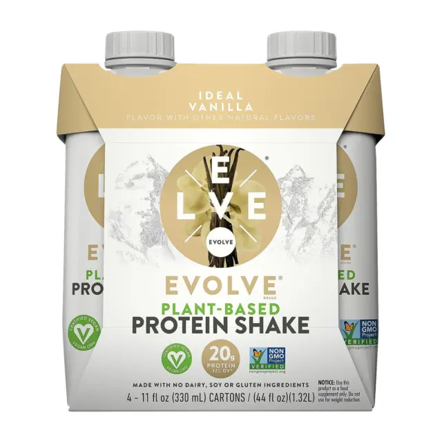 Evolve Ideal Vanilla Protein Shakes Case Of 3 4/11 Oz