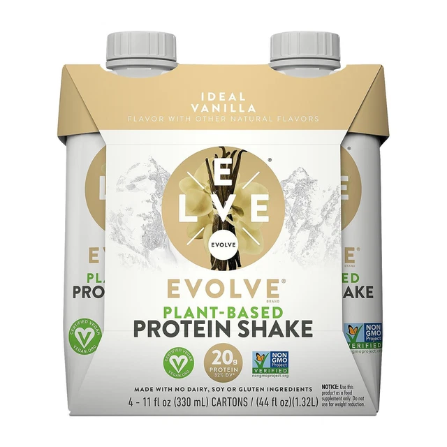 Evolve Ideal Vanilla Protein Shakes Case Of 3 4/11 Oz