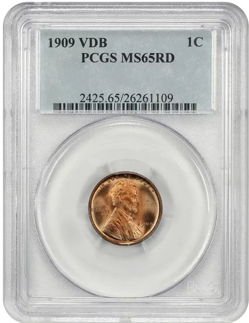 1909 VDB Lincoln Cent PCGS MS-65 RD