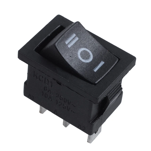 Lot De 5 Interrupteurs à Bascule 15A 250VAC - 2 Positions ON-OFF, 4 Broches, Bouton 12mm