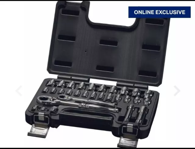 Halfords Advanced 30 Piece Metric Vortex Socket Set  Go Through Hole Pass