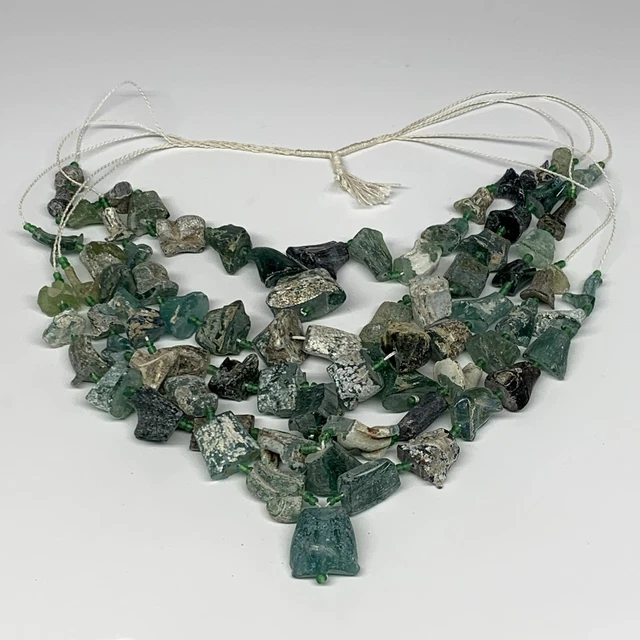 1 Strand,10mm-33mm,15"Ancient Rough Freeform Roman Glass Beads Strand @Afghanist