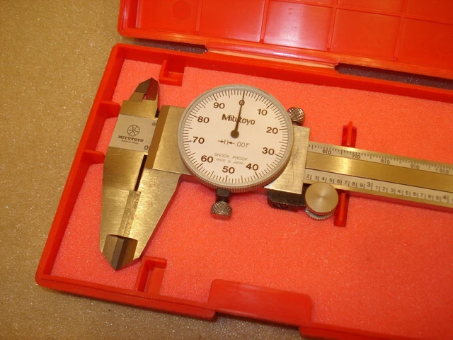 0-6" Mitutoyo Vintage Dial Caliper With Carbide Faces Inspection Machinist Tools
