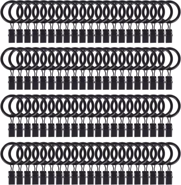 84 Pack Curtain Rod Clip Rings,1" Interior DiameterCompatible with up to 5/8"