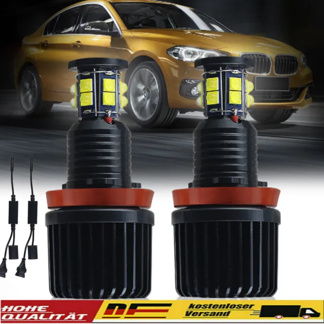 2x H8 LED Angel Eyes Ringe 120W Standlicht Für BMW E60 E61/71/70/82 LCI E90 E91