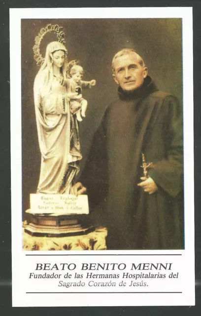 santino del Beato Benito Menni estampa image pieuse holy card