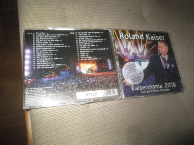 2 x CD -  Roland Kaiser - Kaisermania 2018 - Live am Elbufer Dresden + Fan Pass