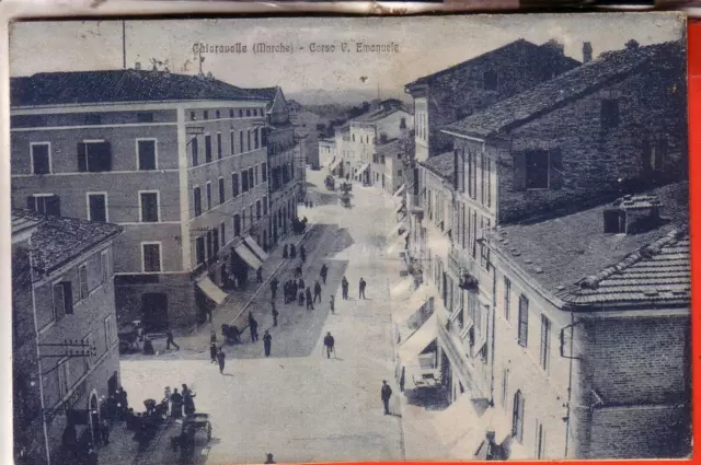 Cartolina Chiaravalle  Fp  Viaggiata 1923 Corso Vittorio Emanuele