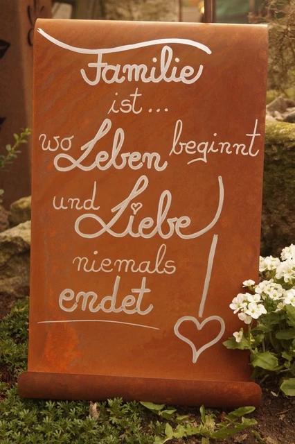 EDELROST TAFEL FAMILIE ist.. Garten Schild Spruch Geschenk Text Deko