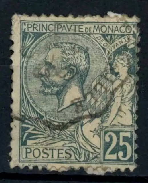Monaco 1891-1894 SG#16, 25c Deep Grey-Green Used Cat £50 #F5495