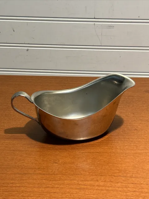 Vintage Stainless Steel Gravy / Sauce Boat / Bowl by Wallace 7" Long x 3" Tall