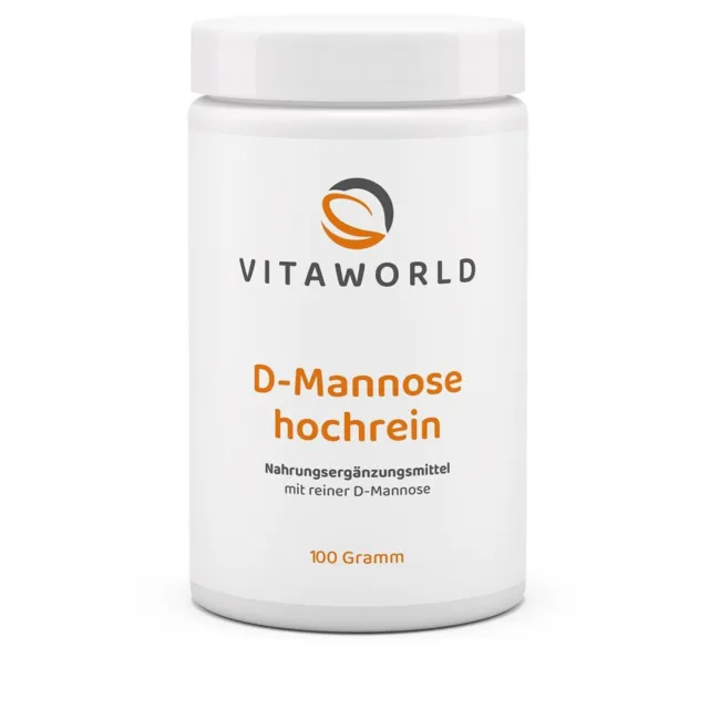 Vita World D-Mannose 100g Hochrein Pulver D-Mannose Vegan Apotheke Herstellung