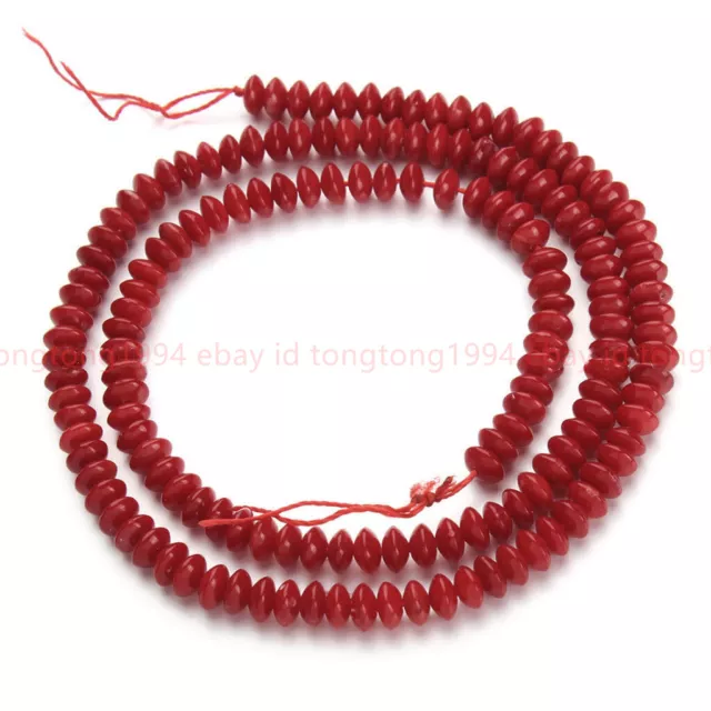 2X4mm Rote Koralle Abakus Lose Perlen 15'' Strang DIY Schmuck Herstellung