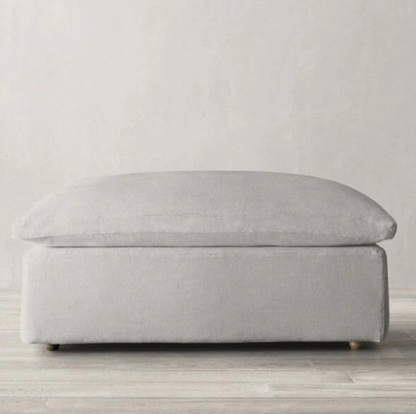 Restoration Hardware Cloud Modular End of Sectional Ottoman Slipcover Linen Dove