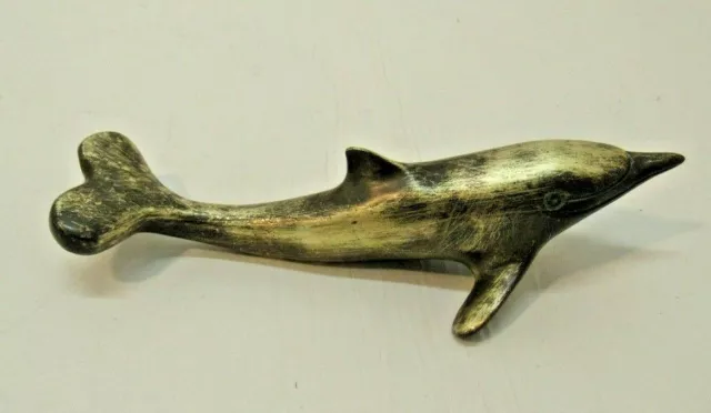 Solid Brass 6.5" Long Dolphin Figurine Collectible
