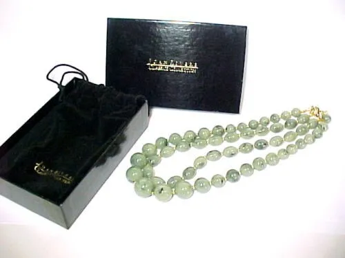 JOAN RIVERS Box Set of 2 Green Art Glass Strand NECKLACES - 19 & 21 inches