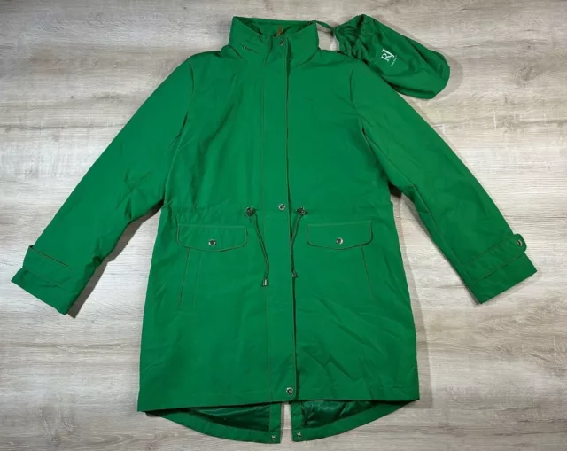 NWOT Polo Ralph Lauren Women's Green Snap Front Hooded Anorak Raincoat Jacket