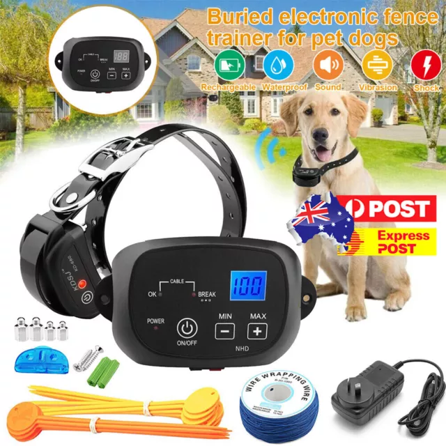 Wireless Dog Fence Electric Boundary Pet Training Containment Collar System Yard