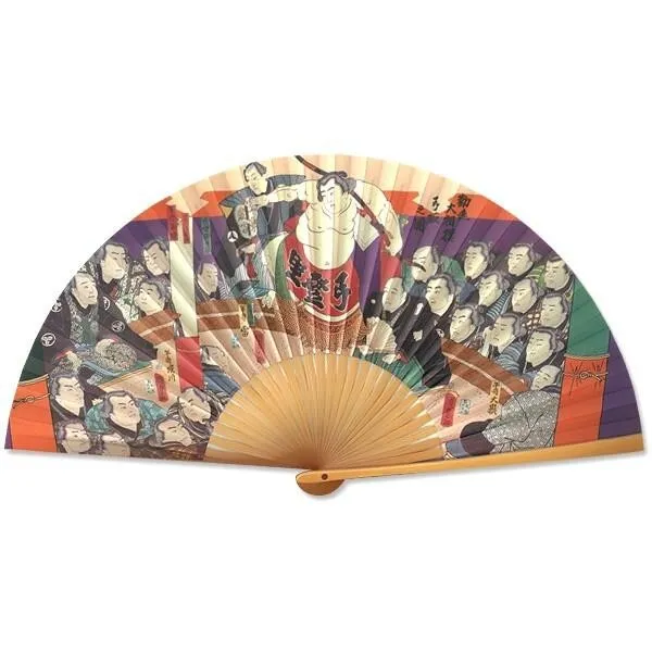 Japanese Sensu (Portable Folding Fan) Ukiyoe designed (Sumo) from Japan