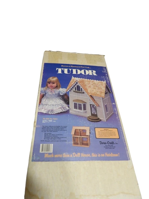 Dura Craft Miniature Vintage Open Box Tudor Wood Dollhouse Kit Mansions