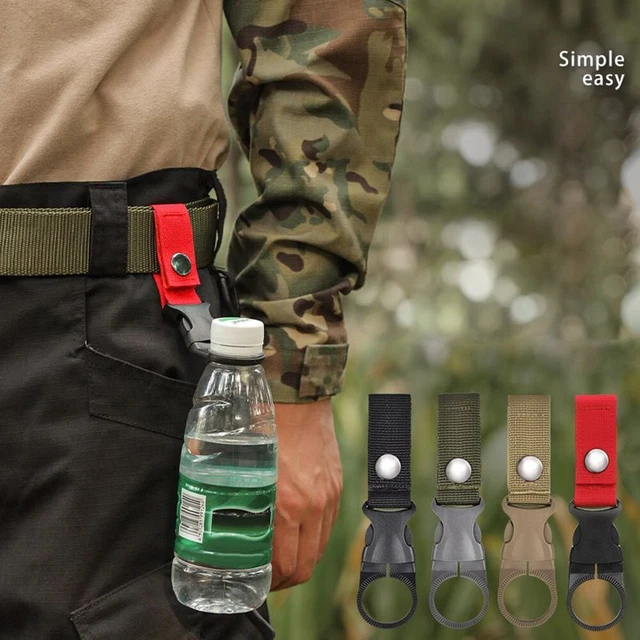 RUIJIE 8 Pièces Sangle Porte Bouteille Nylon – Mousqueton Tactique 4 Couleurs – Clip Ceinture Randonnée Camping