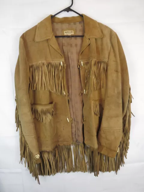 1950's VTG Martin's LTD Brown Buckskin Western Leather jacket mountain man S/M